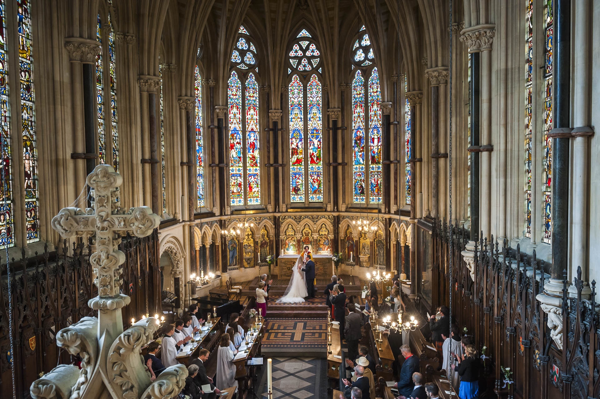 The wedding ceremony at Exeter College Chapel