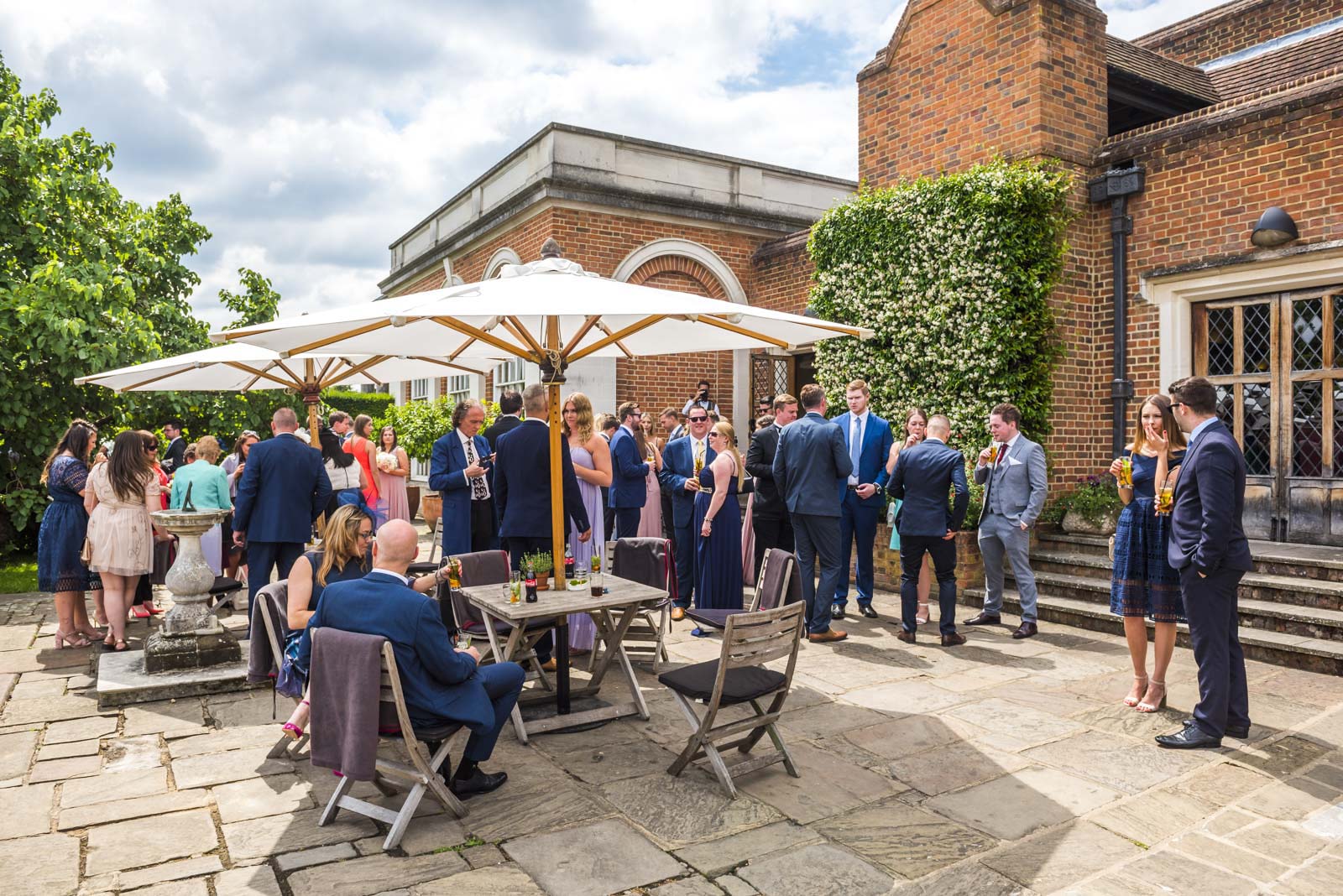 The drinks reception at Great Fosters Hotel